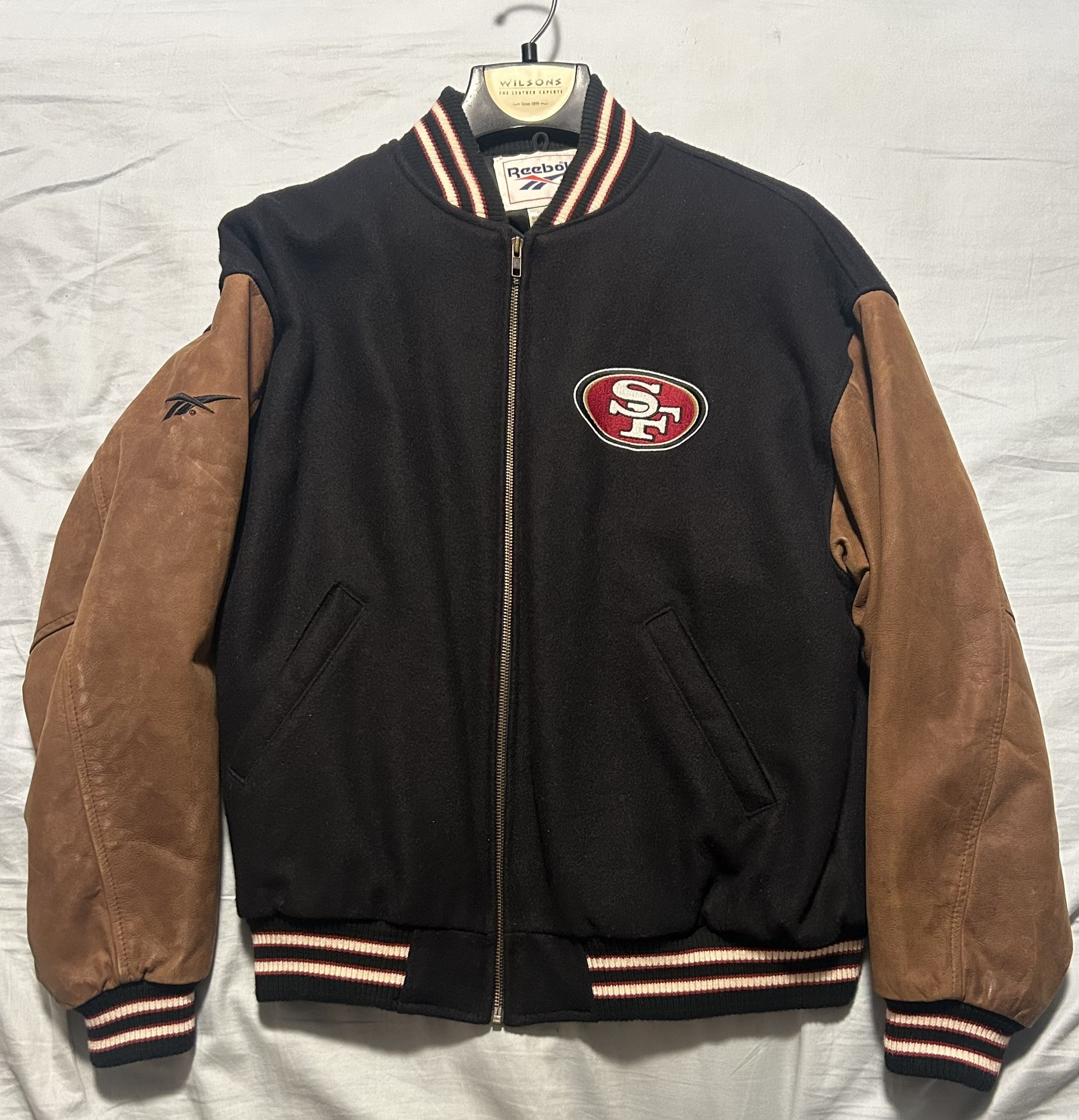 Vintage Reebok San Francisco 49ers Jacket Black/Brown Men's Size Large
