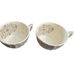 VTG Set of 2 American Limoges Lyric 22K Gold Trim Tea-Cups