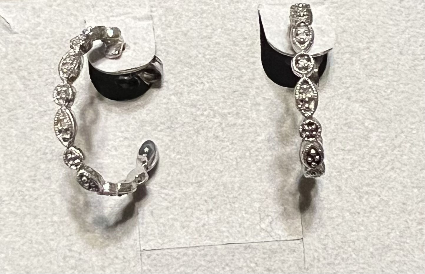 Sterling Silver And Diamond Small Hoop Earrings