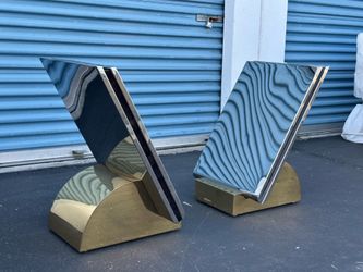 Italian Art Deco Chrome and Bronze Table Bases Pedestals for a Dining Table
