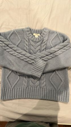 H&M Cable Knit Sweater Light Blue S
