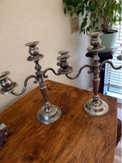 Vintage Silver Tone Candelabra Candle Holders
