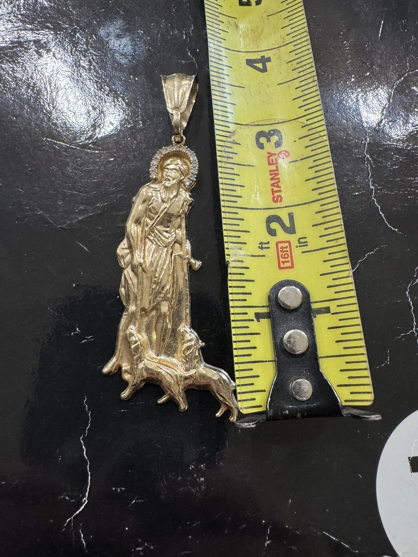 14K San Lazaro Charm Medalla 14k 19 Gramos 
