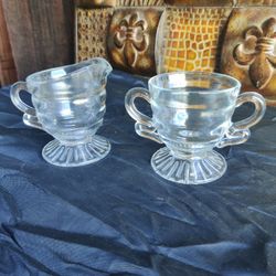 INDIANA CHRISTMAS CANDY SUGAR BOWL & CREAMER