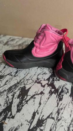 Youth Girls Nike Air Jordan Drip 23 Pink/Black Rain Boots 13c