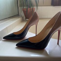 Christian Louboutin ombré shoes Black to Nude 37 1/2