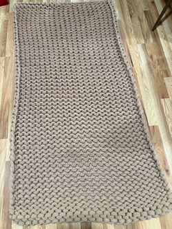 Chunky Knit Weighted Blanket – Beige/Taupe