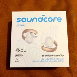 Soundcore AeroClip Open Ear Clip-On Earbuds with Adaptive Comfort Bluetooth Connection