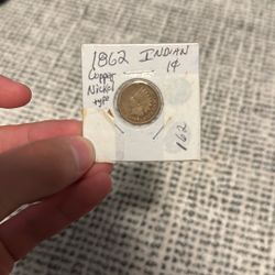 1862 Indian States of America Copper Nickel 1 Cent