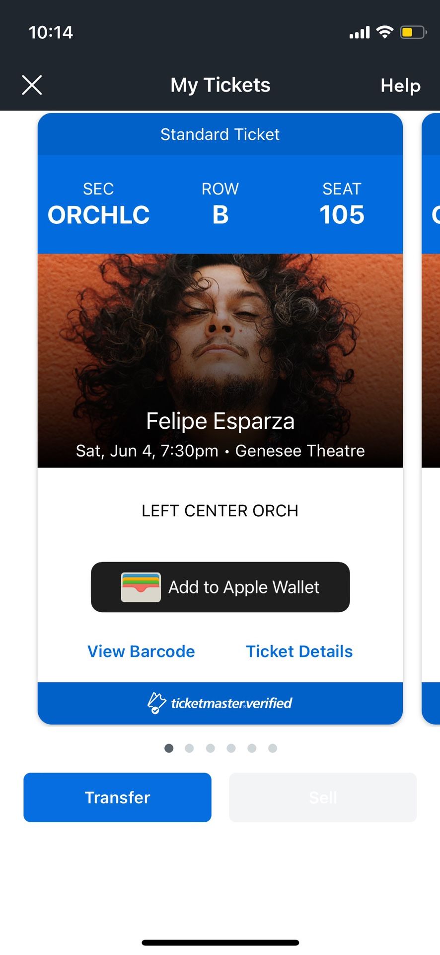 Felipe Esparza 6 Tickets All Together Can Meet In Person! 