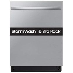 Samsung 24 in. Built-In Tall Tub Smart Dishwasher in Stainless Steel with StormWash+, Handle and AutoRelease Door, 46 dBA $100