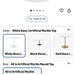 Modway 40in Tulip Table Marble