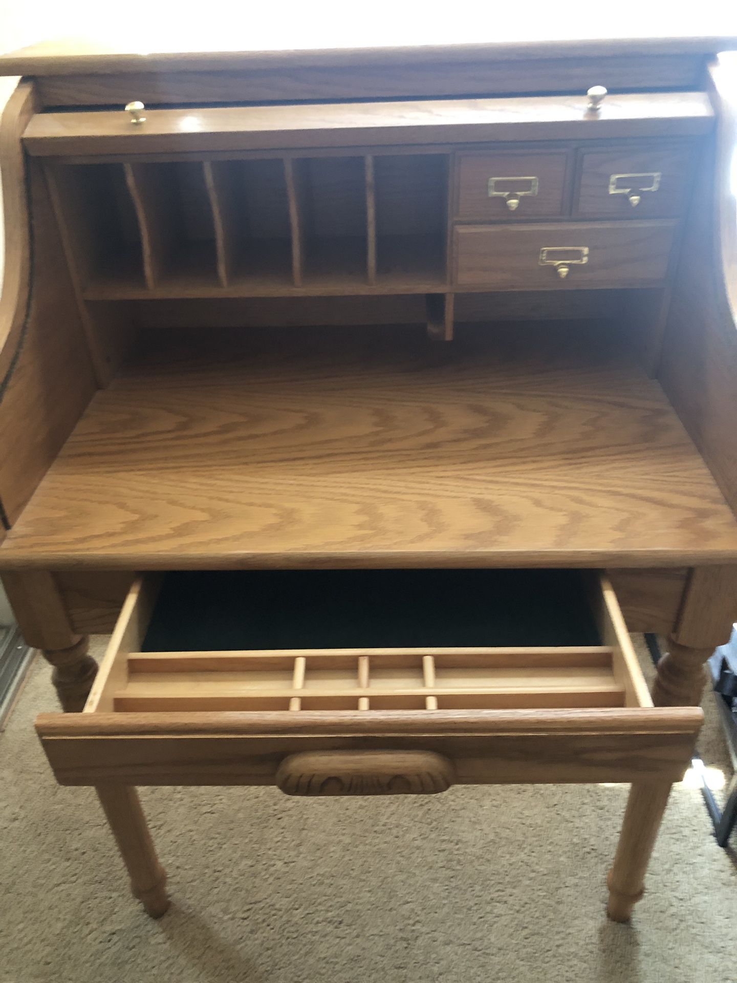 Oak Roll Up Desk