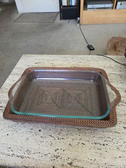 Pyrex cooking, serving trays.