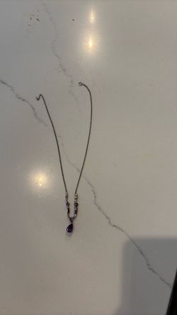 Silver Chain Necklace with Gemstone Pendant