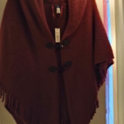 Kohls Shawl Poncho Never https://offerup.co/faYXKzQFnY?$deeplink_path=/redirect/ 35.00.color Rust Oh