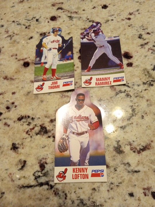 Three Vintage Cleveland Indians Pepsi Refrigerator Magnets