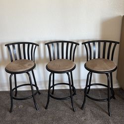 Three counter height bar stools  SWIVEL      Estate Sale