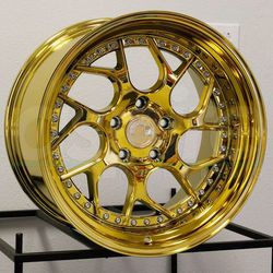 Aodhan Wheels 18 inch Gold Chrome Rims
