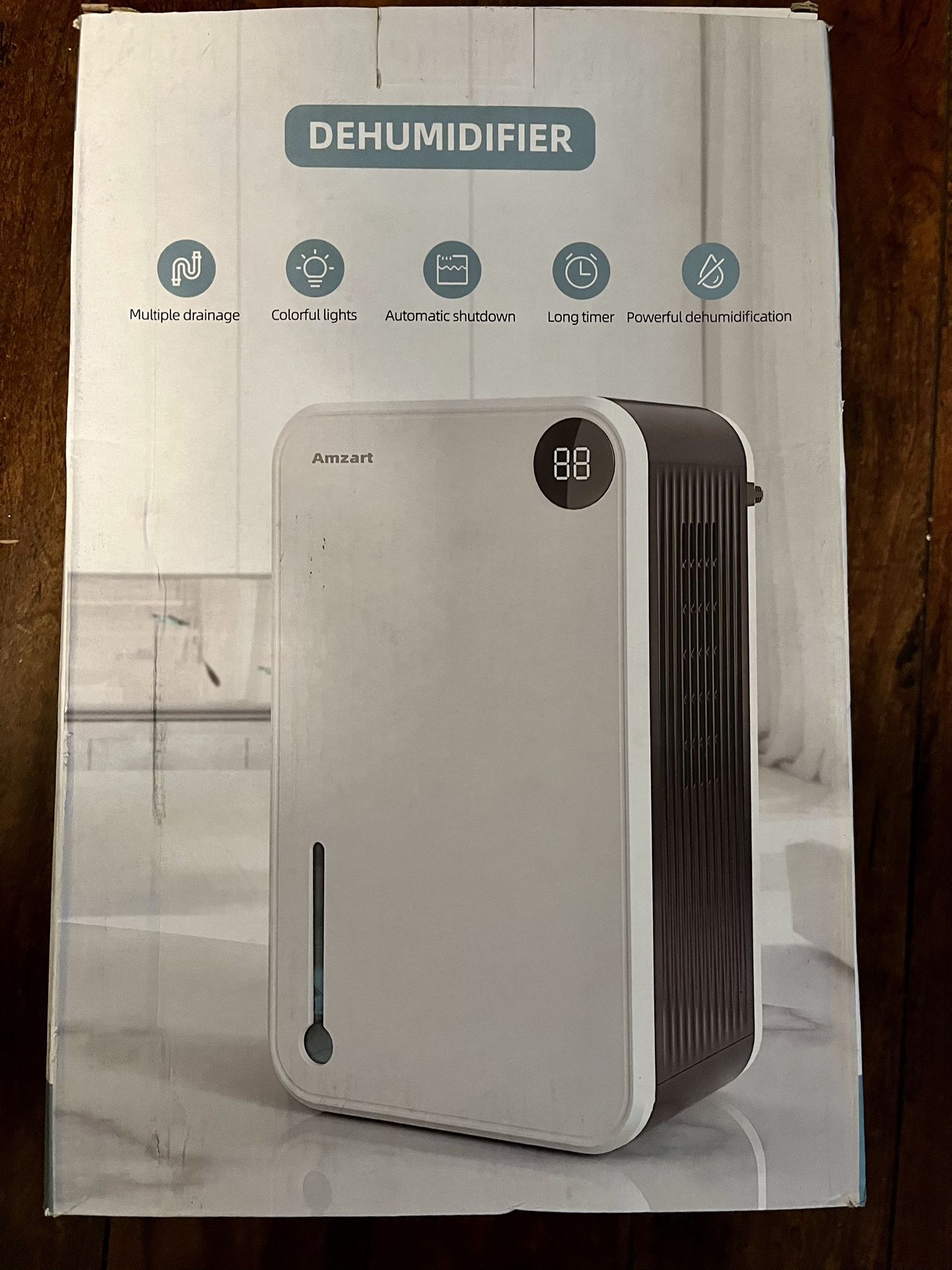 Dehumidifier, (1000 Sq.Ft), 98OZ Water Tank Dehumidifier for Basement with Drain Hose, Auto Shut Off Dehumidifiers with Timer, Smart Humidity Display,