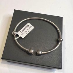 925 Sterling Silver Chamilia Flexible bangle bracelet size 8