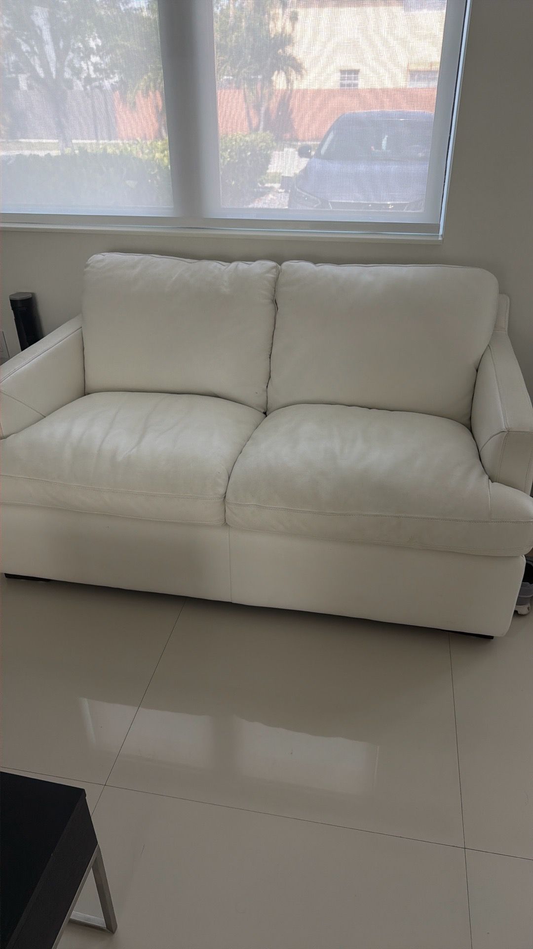 white couch 62” wide 40” deep
