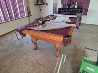 Ok table with cover and cues, etc