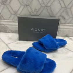 NWOT Size 8 Women’s Vionic Dream Teal Blue Arch Support Slide Slippers