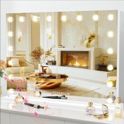 BIG VANITY MIRROR W. LIGHT & BLUETOOTH! NEW IN BOX!
ESPEJO DE VANITY GRANDE C.LUZ Y BLUETOOTH! NUEVO