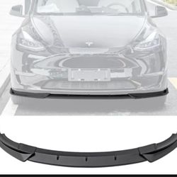 Fits 20-22 Tesla Y 3PCS Front Bumper Lip Spoiler IKON Style PP Matte Black