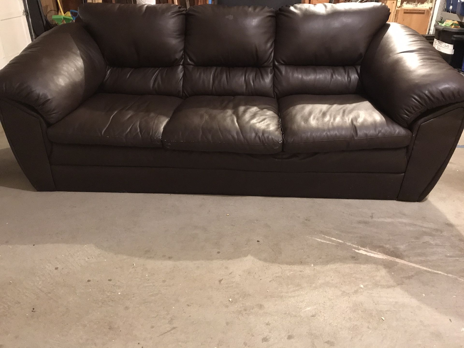 FREE Comfy, solid, leather couch