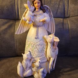 Jim Shore Christmas Angel Peace to All Woodland Animals Deer Fox Racoon Bunny
