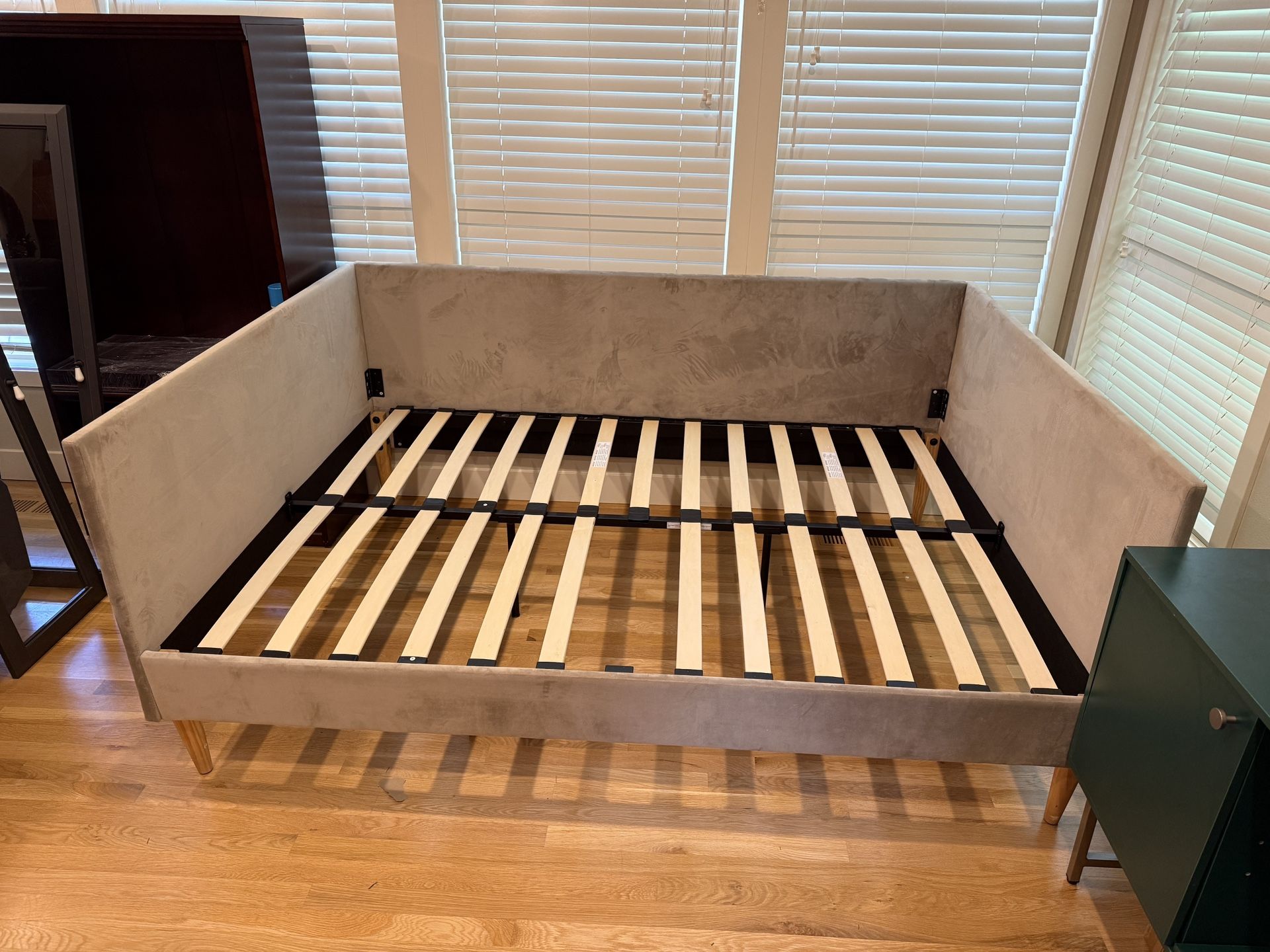 Full Grey Upholstered Bed Frame
