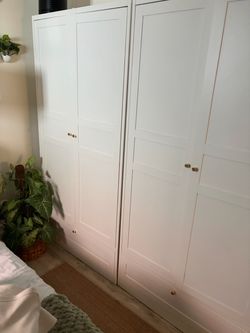 Brand New White Wardrobe with Gold Knobs