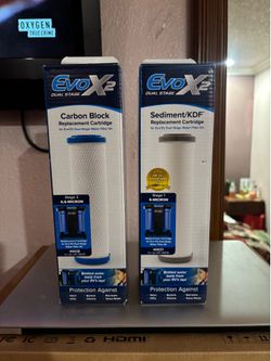 EvoX2 Dual Stage Carbon Block and Sediment/KDF Replacement Cartridges for Water Filter Kit