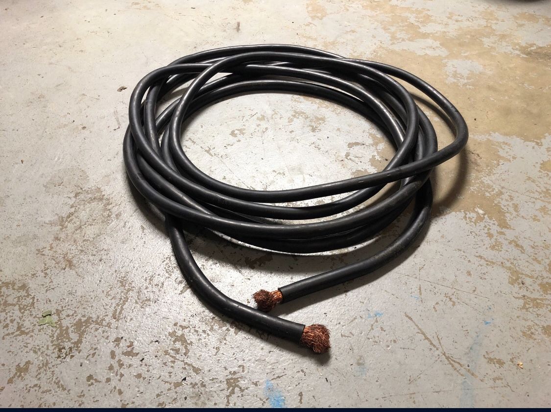 50ft 4/0 Welding Battery Cable – Made In USA, EPDM Jacket, 25ft Black + 25ft Blue, ACDC Brand