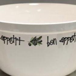 Heavy Duty Pasta Serving Bowl California Pantry Olives "bon appetit" Spaghetti