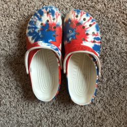 Red white and blue crocs Size 9 men 11 women