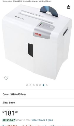 Paper Shredder / HSM Shredstar S10 