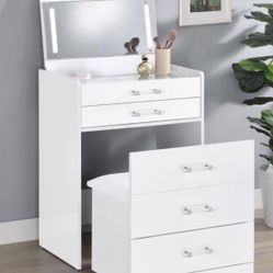3-drawer Makeup Vanity & Stool