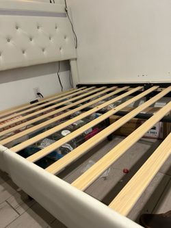 Full size bed frame with LED light