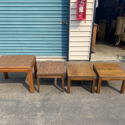 4 Vintage Side Tables...LANE, MERSMAN, BISSMAN?