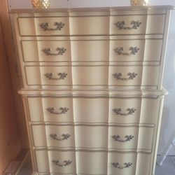 Antique French Provincial Chest Dresser by Harmony House, Solid Wood 