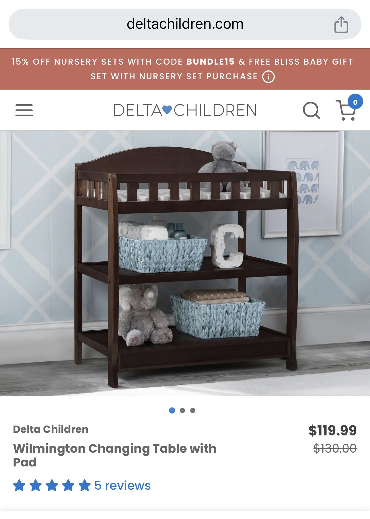 Delta Children Baby Changing Table