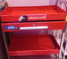 Heavy Duty Rolling Tool Cart - 2 tier w/pull out drawer