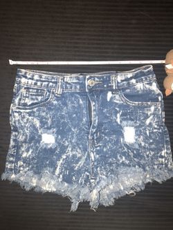 Acid wash shorts