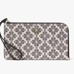 Kate Spade Lucy Spade Flower Medium L-Zip Wristlet NWT! MSRP $139