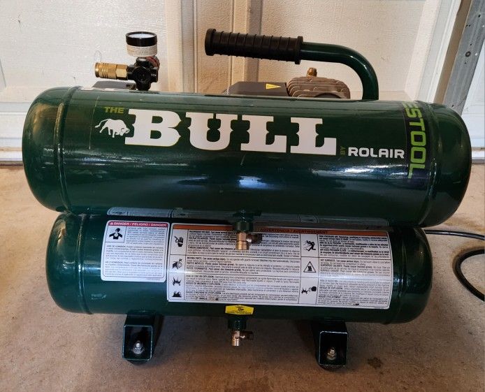 Rolair The Bull FC2002 2 HP 4.3 Gallon Twin Stack Air Compressor