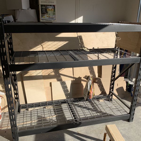 Husky Black 3Tier Heavy Duty Industrial Welded Steel Garage Shelving