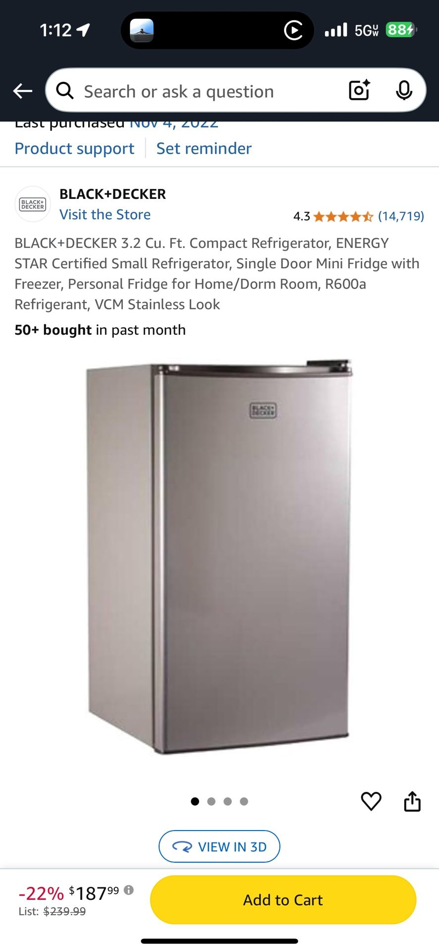 Black & Decker Mini Fridge